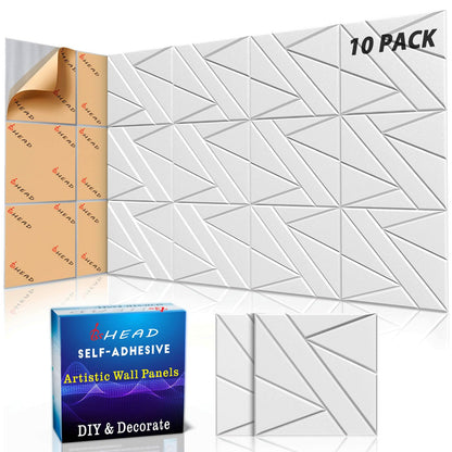 【10 Pack】Acoustic Panels Self-Adhesive (0.4" Thick | 0.8lb/ft³ Medium Density) - 12x12 Soundproof Foam Tiles for Home Office/Wall Sound Absorption, Noise Reduction Panels Studio Use - White