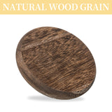 Romadedi Wood Candle Holder Farmhouse Decor - Pillar Candle Holders for Table Centerpiece Small Tray Riser Set of 2 Round Wooden Plate Pedestal Stand for Coffee Table Home Living Room, Brown Romadedi