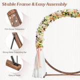 Moccha Wedding Arch, 7.4 FT Wooden Arch Backdrop Stand, Outdoor Archway Pergola, Garden Arbor Trellis for Climbing Plants Flower Balloon, Rustic Wedding Decorations for Home Party Ceremony, Round LDAILY