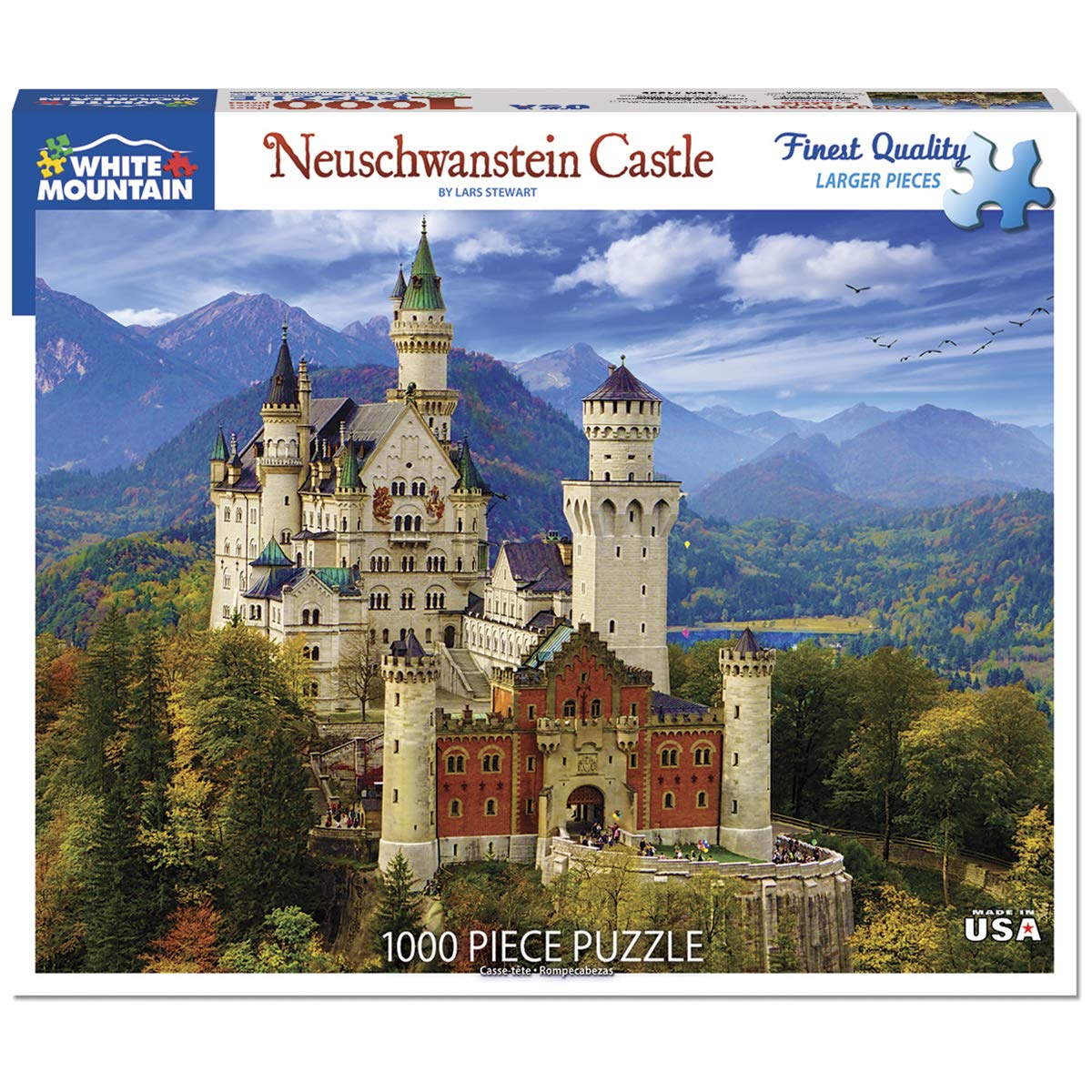 White Mountain Puzzles Neuschwanstein Castle - 1000 Piece Jigsaw Puzzle, 144 months to 1188 months White Mountain