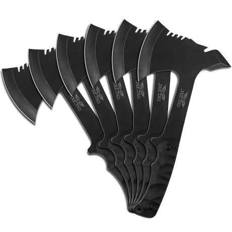 JXE JXO Throwing Axe Sets, Overall 10.2in 6Pack Throwing Tomahawk, Full Tang 420HC Stainless Steel, Design for Hawks Throwing Recreation and Competition JXE JXO