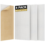 TONOR 4 Pack Large Acoustic Panels,48" X 24" X 0.35" Acoustical Wall Panel, Self-Adhesive Sound Proof Panels, Decorative Soundproof Wall Panels for Echo Absorption for Home Studio Office, White TONOR