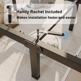 10 inch Queen Bed Frame with Round Corner Legs and Headboard Hole Mattress Slide Stopper Low Profile Heavy Duty Metal Platform,Steel Slats Support,No Box Spring Needed,Easy Assembly,Noise Free Yitong Angel