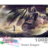 Ingooood- Jigsaw Puzzle 1000 Pieces for Adult- Fantasy Series- Dragon Series Puzzles Entertainment Wooden Puzzles Toys (Green Dragon) Ingooood
