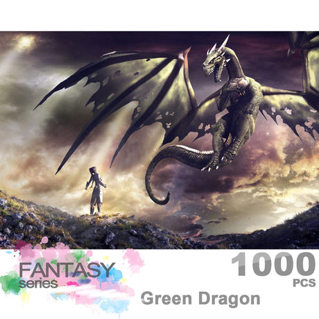 Ingooood- Jigsaw Puzzle 1000 Pieces for Adult- Fantasy Series- Dragon Series Puzzles Entertainment Wooden Puzzles Toys (Green Dragon) Ingooood