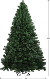 COMHOMA Christmas Tree with Lights 6.5ft, Artificial Pre-lit Christmas Trees with 200 LED Lights, 1000 Dense Branches and Foldable Stand, Xmas Tree for Home, Office, Party Decoration, Easy Assembly COMHOMA