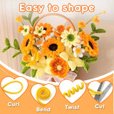 URSDIART 311pcs Pipe Cleaners Flowers Kit,300pcs Yellow Pipe Cleaners Crafts Chenille Stems Bulk 10 Flower Stems Green Tape, Art and Craft Projects Supplies for Flowers, Classroom Project,Decoration URSDIART