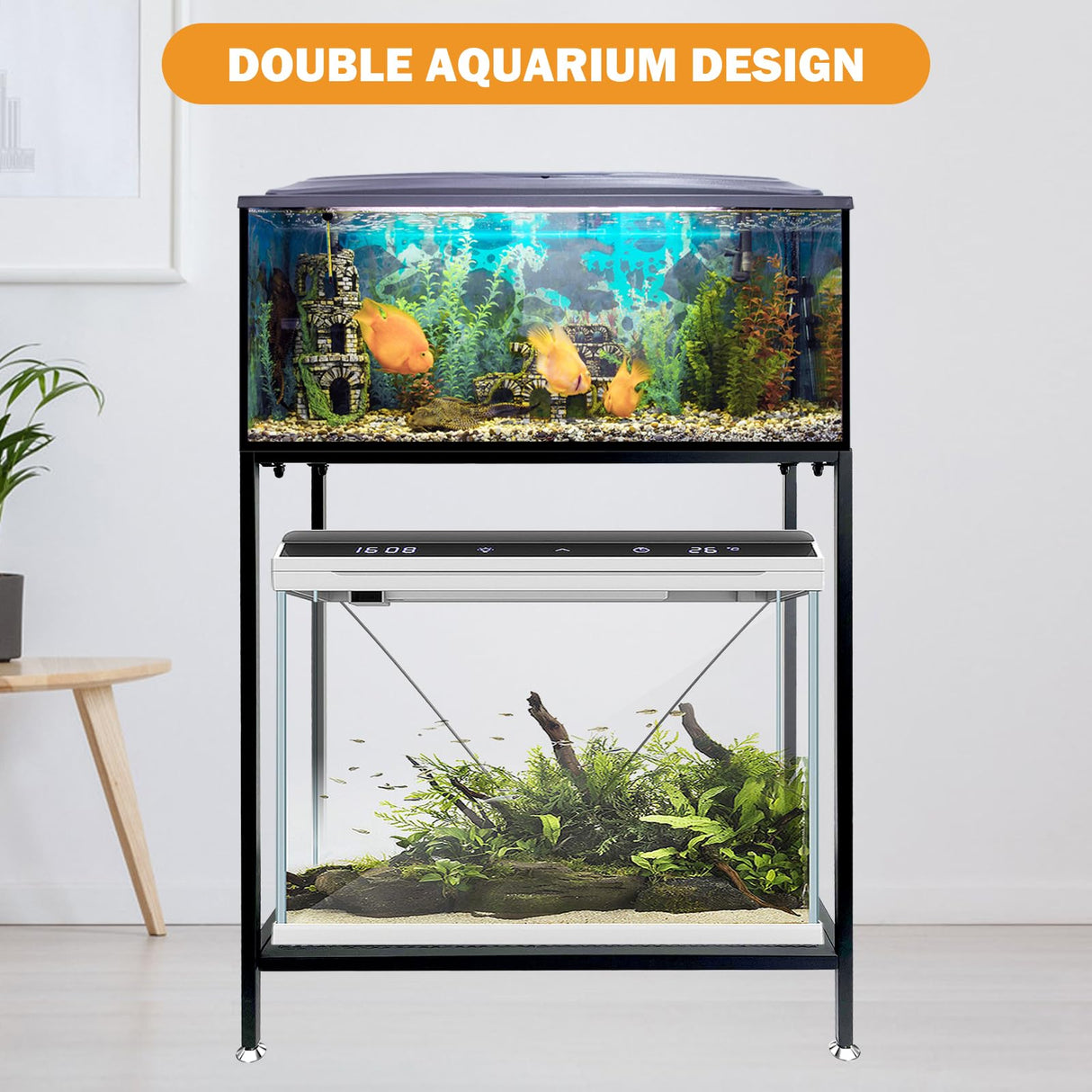 Fish Tank Stand: The Perfect 29 Gallon Metal Aquarium Stand Measuring 32.7" W x 13" D x 32.3" H to Fit Your Aquatic Display Needs. tongmo
