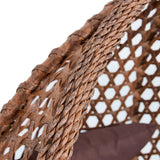 YWUFUART Hanging Egg Chair Outdoor,Rattan Swing Chair with Foldable Basket,Hammock Chair with Metal Stand,Lounge Chair for Garden Backyard,Brown YWUFUART