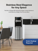 Brio Commercial Grade Bottleless Ultra Safe Reverse Osmosis Drinking Water Filter Water Cooler Dispenser-3 Temperature Settings Hot, Cold & Room Water - UL Approved – Point of Use Brio