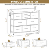 Leadpro Dresser with Charging Station and LED Lights, Dresser for Bedroom TV Stand Dresser with 9 Drawers, Fabric Drawers Storage Dresser Organizer for Living Room, Hallway, Closet (Rustic Brown) Leadpro