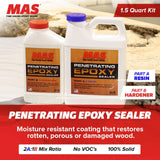 MAS Epoxies Penetrating Epoxy Wood Stabilizer Sealer for Rot Repair and Restoration (1.5 Quarts) MAS