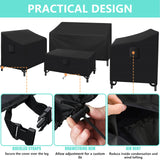 Kovshuiwe Patio Furniture Covers,4-Piece Outdoor Veranda Patio Garden Furniture Covers Set Waterproof - Upgraded 420D Heavy Duty Oxford Fabric Rattan Furniture Cover for Chair Sofa(Black) Kovshuiwe