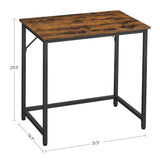 VASAGLE Computer Desk, Gaming Desk, Home Office Desk, for Small Spaces, 19.7 x 31.5 x 29.5 Inches, Industrial Style, Metal Frame, Rustic Brown and Black ULWD038B01 VASAGLE