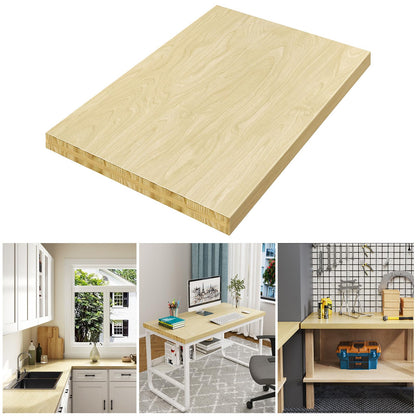 ROOMTEC Butcher Block CounterTop, Birch Solid Wood Countertop for DIY, Kitchen Countertop, Washer Dryer Counter Top, 36"L x 25"W x 1.5" Thick - WoodArtSupply