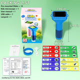 Odatay Microscope for Kids with 12 Slides, 100X-1000X 1080P Digital Handheld Kids Microscope, Mini Portable Pocket Miniscope Science Toys Gifts for 3+ 4 5 6 7 8 9 10 11 12 Year Old Boys Girls, Blue Odatay