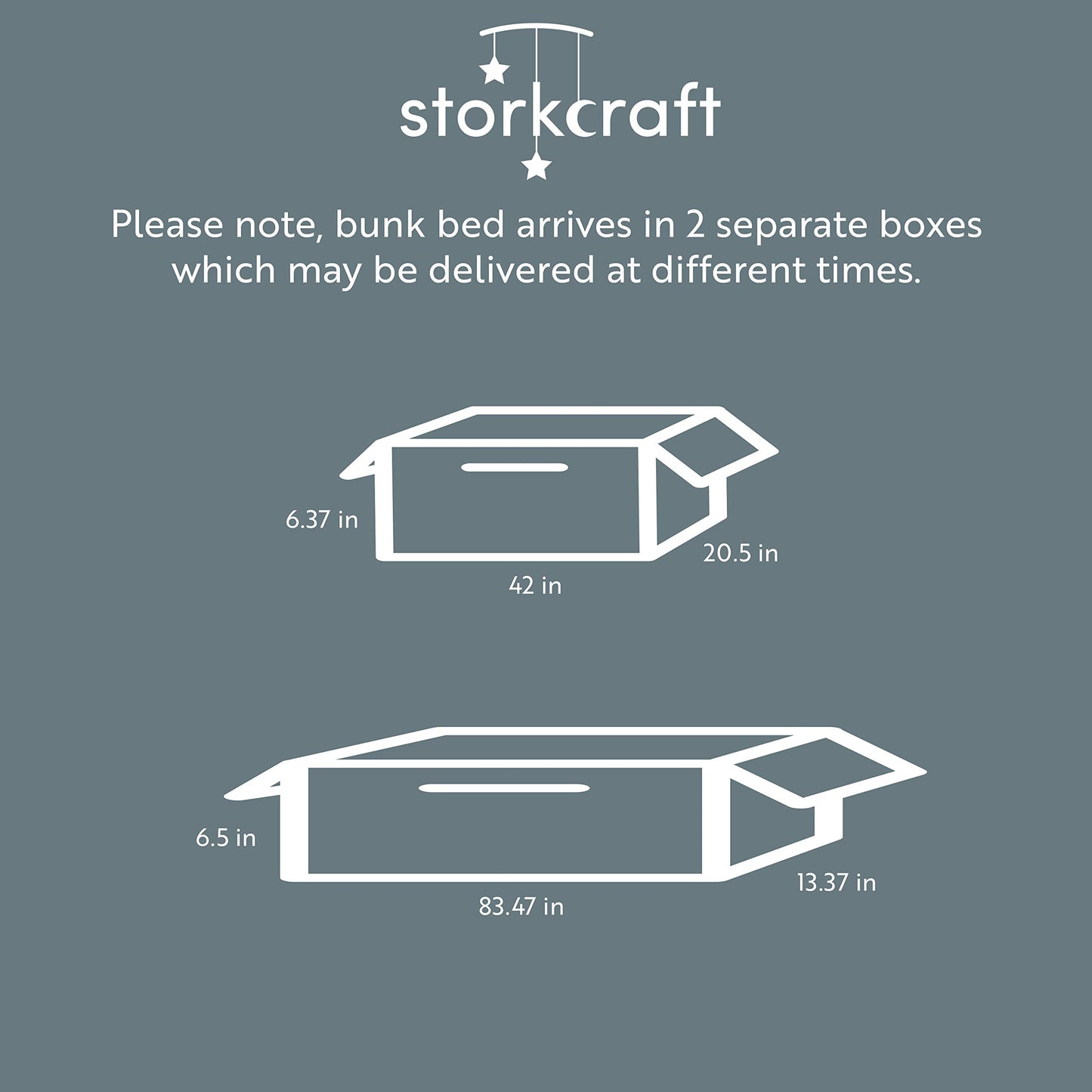 Storkcraft Caribou Twin-over-Twin Bunk Bed (Navy) – GREENGUARD Gold Certified, Converts to 2 individual twin beds