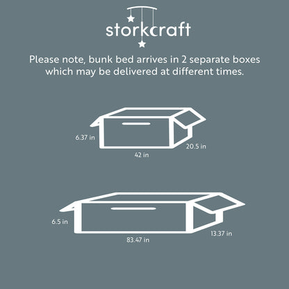 Storkcraft Caribou Twin-over-Twin Bunk Bed (Navy) – GREENGUARD Gold Certified, Converts to 2 individual twin beds