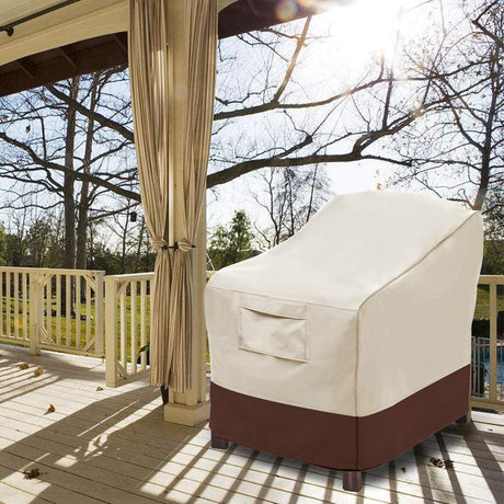 Vailge Patio Chair Covers, Lounge Deep Seat Cover, Heavy Duty and Waterproof Outdoor Lawn Patio Furniture Covers (2 Pack - Large, Beige & Brown) Vailge