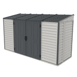 Duramax SideMate Plus 10x4 Vinyl Shed with Foundation Kit – Maintenance-Free Outdoor Storage Shed with Double Doors, Reinforced Metal Frame & Vents – Ideal for Side of House DURAMAX