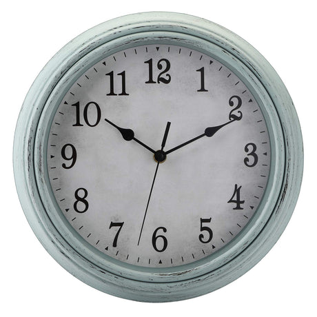 Jucoan 12 Inch Vintage Wall Clock, Silent Non-Ticking Round Clock Battery Operated, Rustic Decorative Wall Clock for Living Room Farmhouse Kitchen Bedroom Office Classroom School, Teal Finish Jucoan