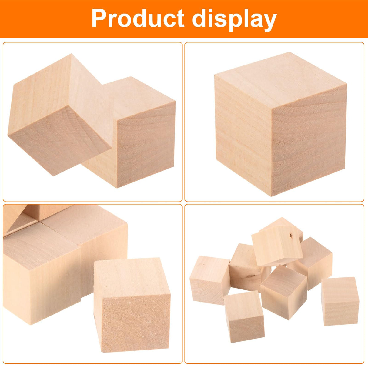 MECCANIXITY 8Pcs Basswood Carving Block, 1.5"x1.5"x1.5" Square Wooden Dowels Blocks for DIY, Arts Decoration, Crafts Whittling, Hand Carved MECCANIXITY