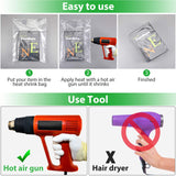 100 Pieces Heat Shrink Wrap Bags 10 x 14 Inch Clear Odorless Heat Shrink Film Wrap POF Heat Shrink Wrap for Bottles, DIY Handmade Crafts, Shoes Dust-Proof Packaging Zonon