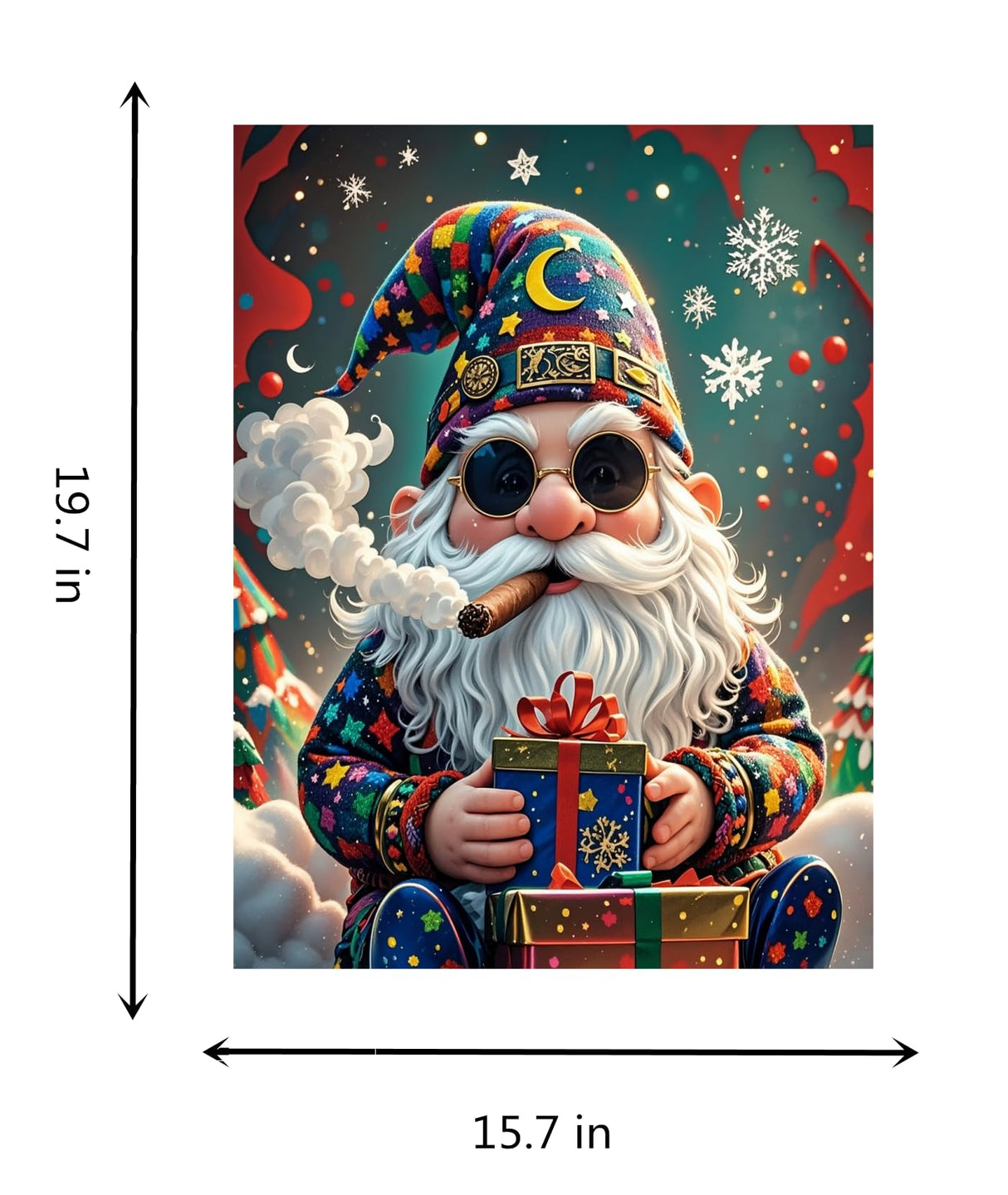 TINDAY Paint by Numbers Kit for Adults Beginner Paint by Number for Adult Gnome Painting by Number for Adults Painting Kits for Adult Christmas Canvas Art Home Decor Santa Claus Wall Art 16x20 in TINDAY