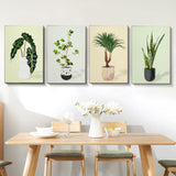 Fountor 4 Pack Framed Paint by Numbers Kit for Adults Beginners with Wooden Easel, DIY Green Plant Paint by Number Kit with Frame, Simple Plants Painting by Numbers for Home Wall Decor, 8x12 inch Fountor