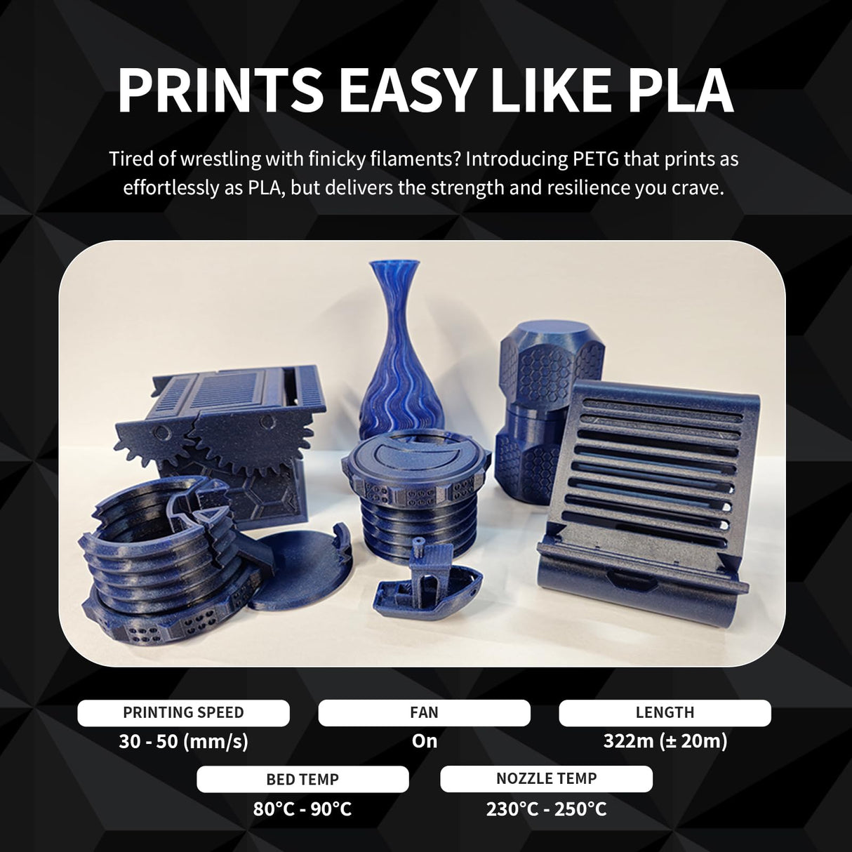 OVERTURE PETG Filament 1.75mm, 3D Printer Filament, 6kg Spool (13.2lbs), Dimensional Accuracy Probability +/- 0.02 mm, Fit Most FDM Printers (6 Color (6-Pack)) OVERTURE