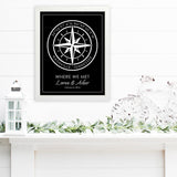 Customizable Compass Coordinates Fine Art Print | Personalized Latitude & Longitude Gift for Special Occasions, Weddings or Anniversary (Black) DREAM BIG PRINTABLES