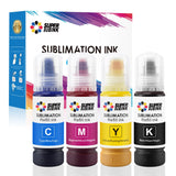 SUPERSUBINK Sublimation Ink for Epson 2800 ET2803 ET2850 ET2720 ET2760 ET4800 ET15000 Heat Press Transfer Ink (Auto-Fill Anti-UV ICC-Free) SUPERSUBINK