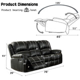 Acme Zuriel Motion Sofa in Black Synthetic Leather Acme