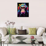 Tucocoo Graffiti Monkey Paint by Number for Adults, DIY Digital Oil Painting Kits on Canvas with Brushes and Acrylic Pigment, Animal Cartoon Style Colourful for Home Wall Decor 16x20inch (Frameless) Tucocoo