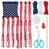ORIGACH Macrame Independence Day Wall Hanging Kit American Flag Patriotic Decor Macrame Kit for Beginners Adults with Step by Step Tutorial Instruction Fourth of July Ornaments ORIGACH