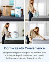 ViscoSoft 4 Inch Pillow Top Memory Foam Mattress Topper Twin XL - Cooling CertiPur-US Certified - Extra Long Hybrid Lux Dual Layer Mattress Pad - Perfect for College Dorms ViscoSoft