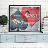 PDSLAIKE King Queen Diamond Painting Kits- DIY Diamond Art Kit Couple Wedding Bedroom Home Decor 15.7x11.8in PDSLAIKE