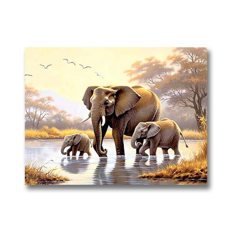 LOMSIOY DIY 5D Diamond Art Kits for Adults, Elephants Diamond Painting Kits for Beginner, Animal Diamond Art with Round Full Drill Rhinestone Crafts Gem Arts for Home Wall Decor 12x16 inch 3 LOMSIOY