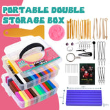 Demiwise Polymer Clay Kit 50 Colors,Oven Bake Modeling Clay Kit,Creative Clay with 19 Clay Tools and 10 Kinds of Accessories,Non-Toxic,Safe Great Christmas Gift for Children Kids Adults Beginners Demiwise