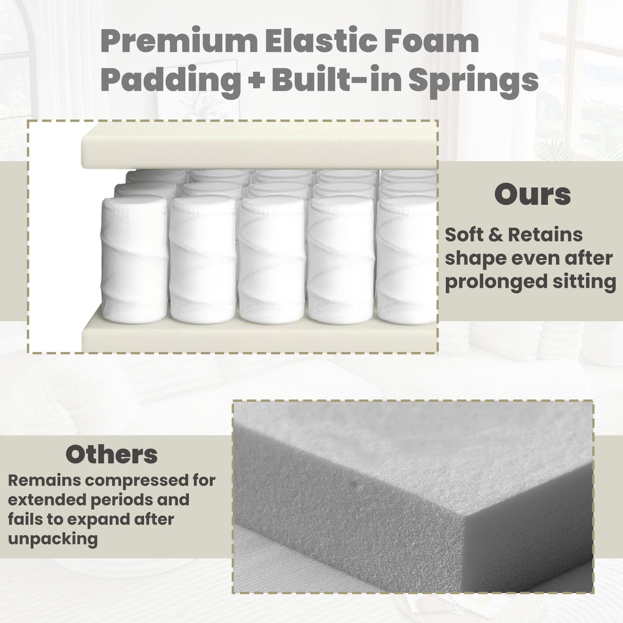 Quorflax 110.2" Curved Sectional Sofa,Luxury Wood Grain Chenille Fabric, Oversized Sectional Sofa,Compression Curved Couch for Living Room,No Assembly Needed (Green, 110.2 Inch) Quorflax