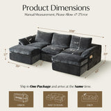 Vamcheer Modular Sectional Cloud Couch, Utra Soft U Shaped Couch with 2 Movable Ottoman, Deep Seat Boneless Couches for Living Room Bedroom, No Assembly Required, Grey Vamcheer