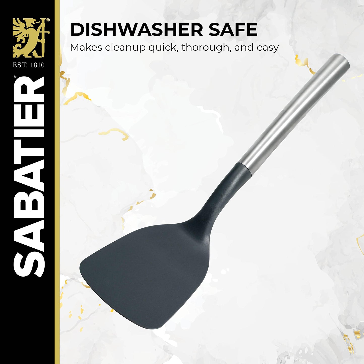 Sabatier Nylon Short Turner with Stainless Steel Handle, 13.25 inches