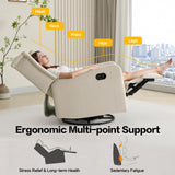 ABAKAN Swivel Rocker Recliner Chair, 360 Degree Nursery Rocking Recliner, Linen Glider Chair with Button Tufted Wingback Chair, for Living Room, Bedroom,Ash Beige ABAKAN