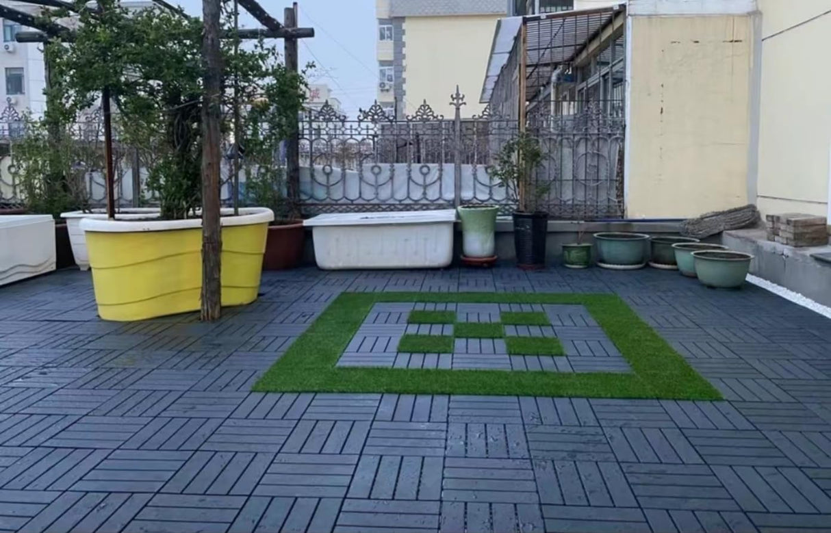 Deck Tiles, 44-Pack Patio Deck Tiles, 11.8" x 11.8" Square Waterproof Outdoor All-Weather Use for Balcony Backyard Patio Deck Tiles (Gray 44-Pack) Kang Share