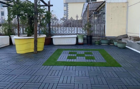 Deck Tiles, 44-Pack Patio Deck Tiles, 11.8" x 11.8" Square Waterproof Outdoor All-Weather Use for Balcony Backyard Patio Deck Tiles (Gray 44-Pack) Kang Share