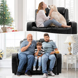 AZXZCS RV Loveseat Recliner, Wall Hugger Recliners Sofa PU Leather with Removable Armrests and Pillows for RVs, Living Rooms, and Home Theaters (Brown, Row of 2) AZXZCS