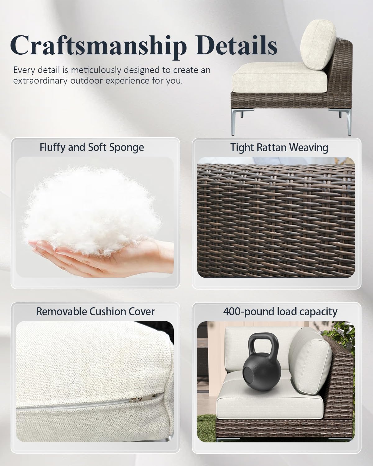 LayinSun 9-Piece Outdoor Modular Wicker Sectional Sofa with Fire Pit Table, Patio Furniture Conversation Set with Deep Seating and Thick Cushions LayinSun