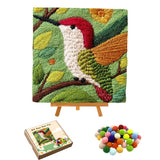 DIY Pom Pom Painting Art Hummingbird Easy for Beginner, Arts and Crafts for Adults and Kids, Snip Plush Canvas Paint by Numbers Kit for Wall Decor 20x20cm-5 Generic