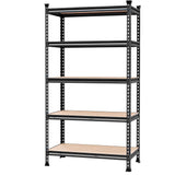 WORKPRO 5-Tier Metal Shelving Unit, 48”W x 24”D x 72”H, Heavy Duty Adjustable Storage Rack, 4000 lbs Load Capacity (Total), for Garage, Basement, Warehouse, Workshop WORKPRO
