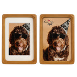 Natural Wood Photo Frames Inspired Tabletop Picture Frame with Mat, Vertical or Horizontal Display (Teak, 4x6 matted to 3x5) WoodArtSupply